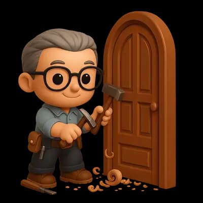 TruCrafter woodworker crafting a custom door